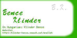 bence klinder business card